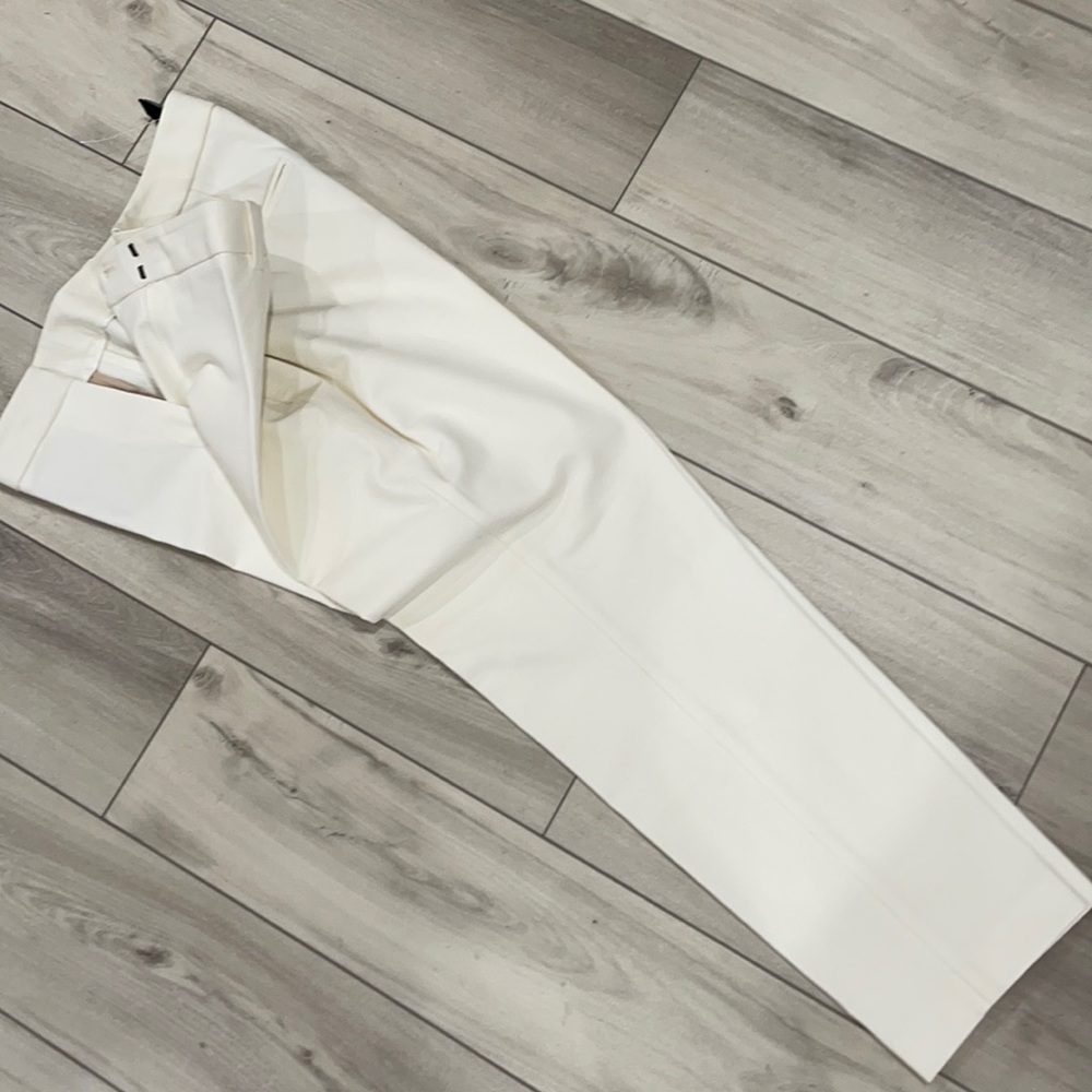 WHBM creme slim ankle pant